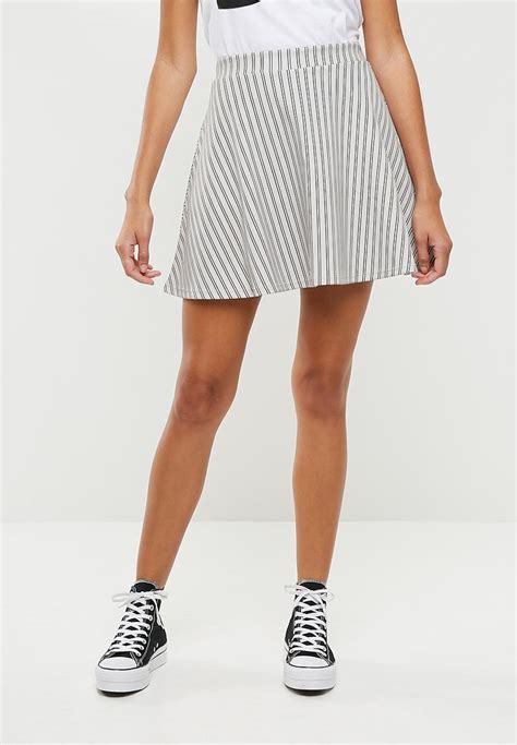 Stripe Skirt Grey Missguided Skirts