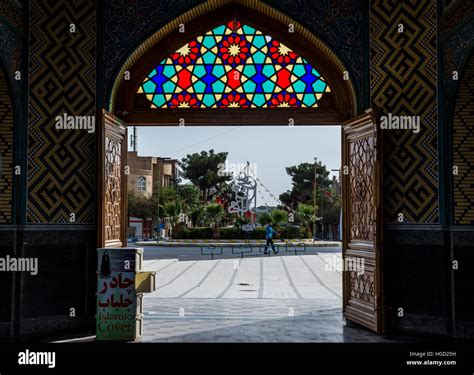 main entrance to holy shrine of imamzadeh helal ali hilal ibn ali in aran va bidgol isfahan