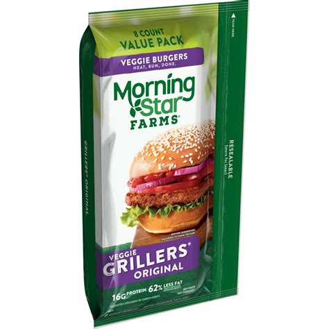 Morningstar Farms Veggie Burgers Plant Based Protein Frozen Meal