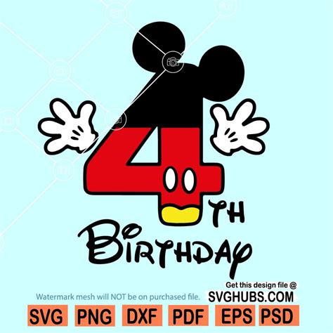 St Mickey Mouse Birthday Svg Svg Png Eps Dxf File