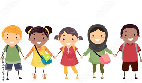 Stickman Kids School Diversity Stock Image And Royalty Free Vector