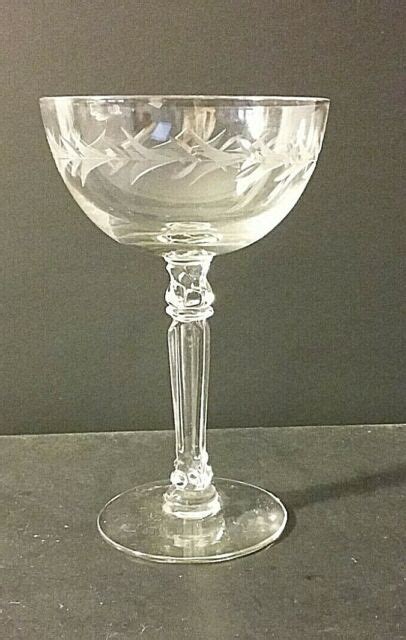 4 Fostoria Holly 6030 Stem 5 5 8 Champagne Sherbet Glasses Goblets 3 1 2 Oz Ebay