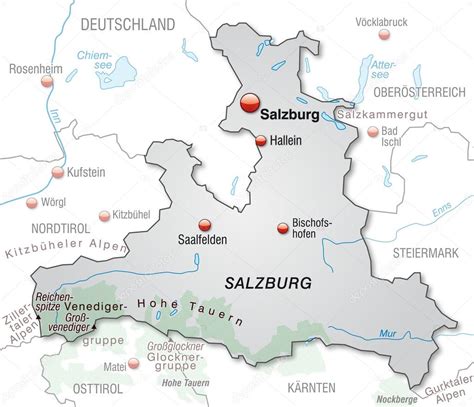 Karte Von Salzburg — Stockvektor © Artalis 40915515