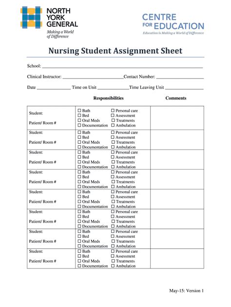 Nursing Assignment Sheet Template Fill Out And Sign Online Dochub