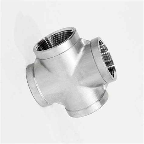 34 Bsp Female Thread 201 Stainless Steel 4 Way Cross Pipe Fitting