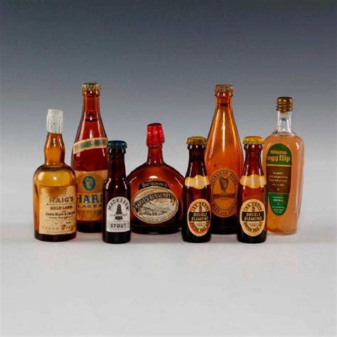 Set Of 8 Antique And Vintage Miniature Liquor Bottles