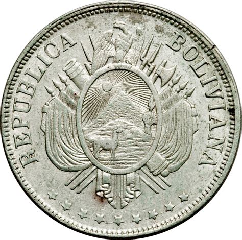 Bob ) jest walutą boliwii. 1 Boliviano - Bolivia - Numista