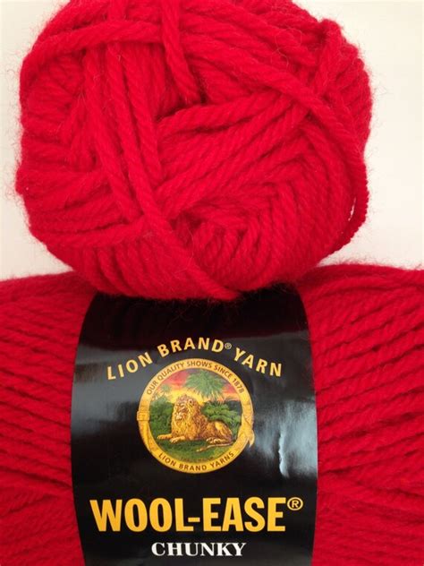 Lion Brand Wool Ease Chunky Yarn Color Red 112