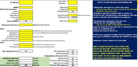 Here's what you need to use our lease payment calculator. Car Lease Calculator