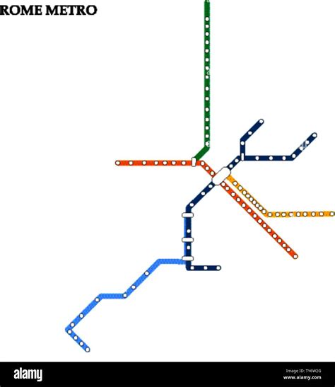 Map Of The Rome Metro Subway Template Of City Transportation Scheme