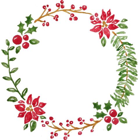 Christmas Watercolor Wreath Clip Art