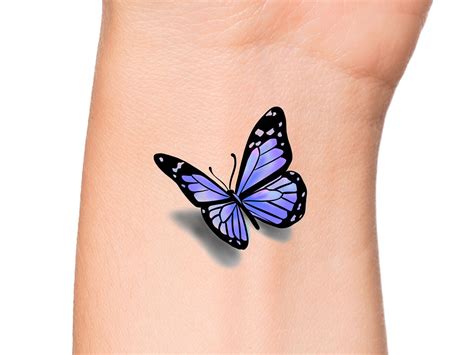 D Butterfly Temporary Tattoo Temporary Tattoo Purple Etsy