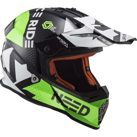 Ls2 Mx437 Fast Block Black Green Helmet · Motocard