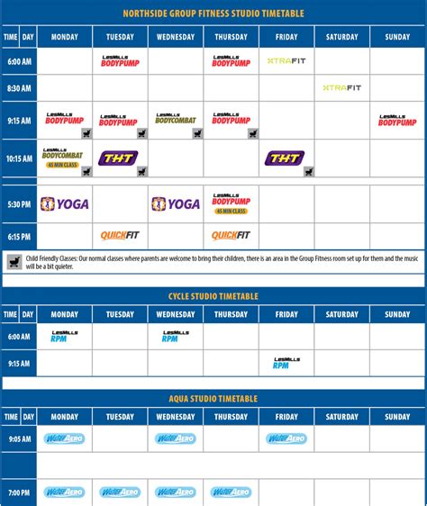 Group Fitness Timetable Advance Fitness