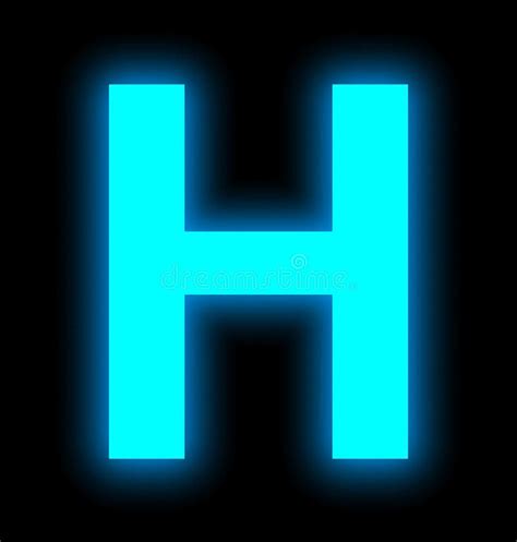 Letter H Neon Light Full Isolated On Black Stock Illustration