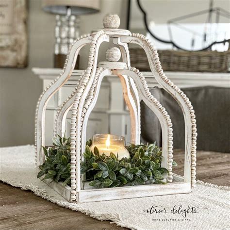 Beaded Wooden Lantern Set | Wooden lanterns, Lanterns decor, Lanterns