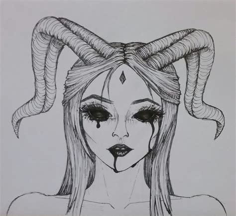 Demon Girl Drawing Easy Girl Drawing Easy Demon Drawings Demon Girl