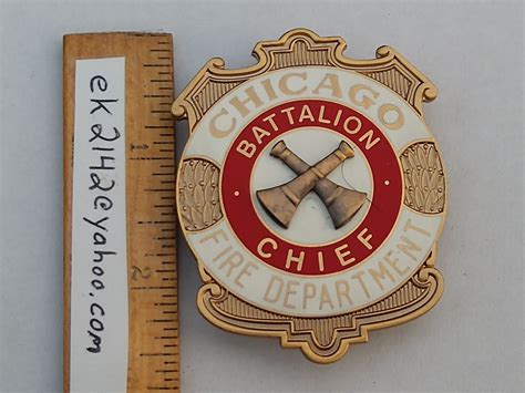 Chicago Il Fire Department Battalion Chief Badge Custom Die Etsy