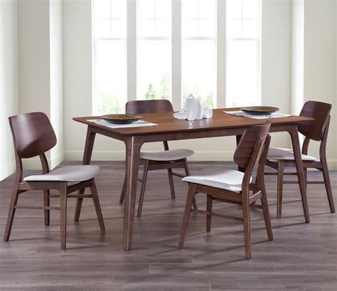 New Classic Oscar 445165130 5 Piece Mid Century Modern Dining Set With 60 Rectangle Table