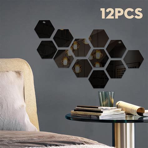 Details About 3d Mirror Wall Stickers Hexagon Vinyl Removable Decal