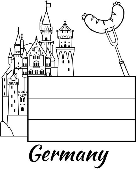 Germany Flag Coloring Sheets For Children To Print Sausage Flag