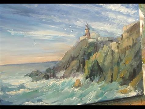 Sign up today & get started for free! Oil painting. The sea, the rocks, the lighthouse. - YouTube