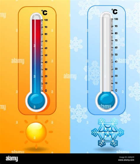 Two Thermometers In Hot And Cold Weather Stock Vector Image And Art Alamy