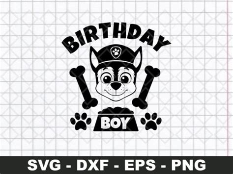 Paw Patrol Birthday Boy SVG Silhouette Cut File