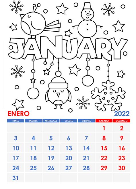 Calendarios Para Imprimir Y Colorear Enero Bebeazultop Porn Sex Picture