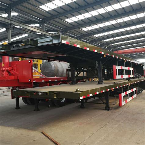 Single Axle Hydraulic Military Flatbed Semi Trailer From China