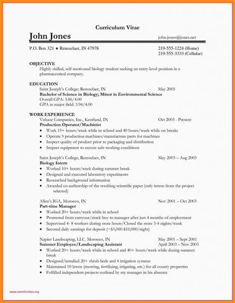 Student Resume Objective Examples Free Letter Templates