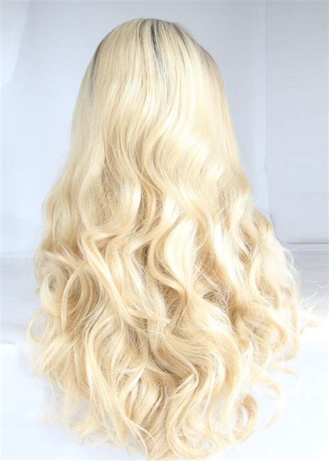 Lace Front Synthetic Blonde Wavy Long Wigs Super X Studio