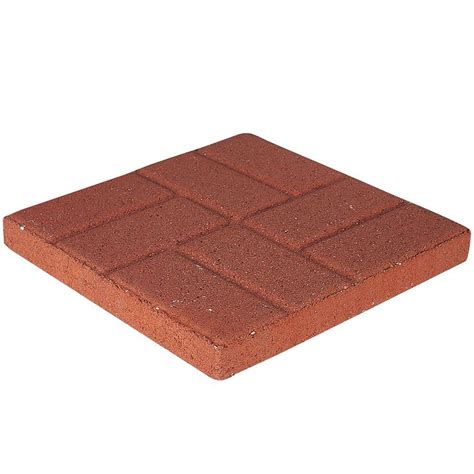 Pavestone 12 In X 12 In Red Brickface Concrete Step Stone 71261 The