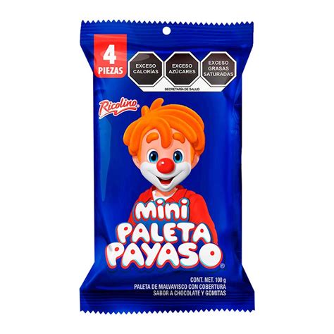 Malvavisco Paleta Payaso Mini Pack Con 4 Piezas Soriana