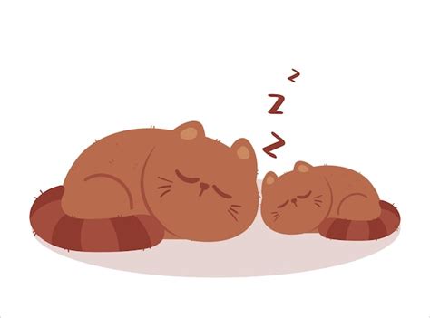 Free Vector Cute Cat Sleeping Cartoon Art Illustration