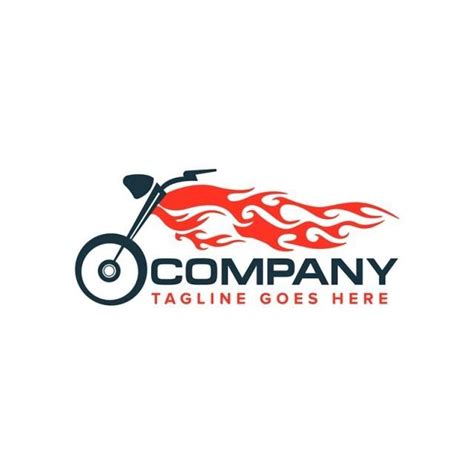 Motorcycle With Flame Logo Auto Race Motor Bike Logo Bike Logo Car