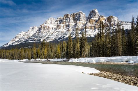 Castle Mountain Castle Mountain And Bow River Banff National Park
