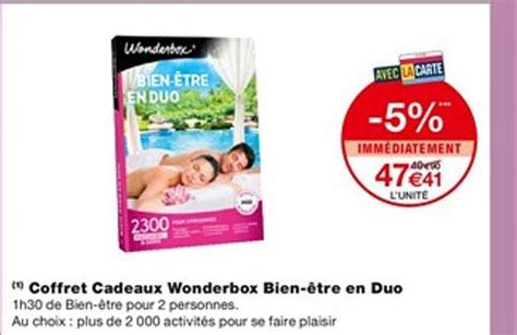 Promo Coffret Cadeau Wonderbox Bien être En Duo Chez Monoprix