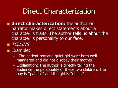 PPT - Direct vs. Indirect Characterization PowerPoint Presentation - ID ...