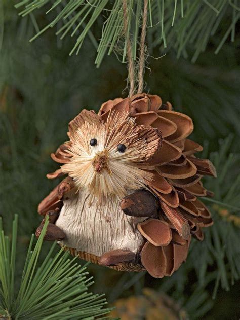 Holiday Homemade Pinecone Xmas Ornaments 28 Natural