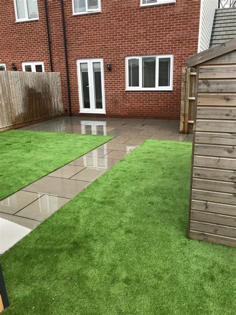 This article shows you how to lay artificial grass on concrete in 4 easy steps. Sandstone patio and artificial grass in Ashford, Kent ...