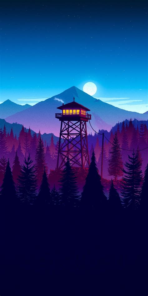 Download 1080x2160 Wallpaper Firewatch Video Game Sunset Artwork