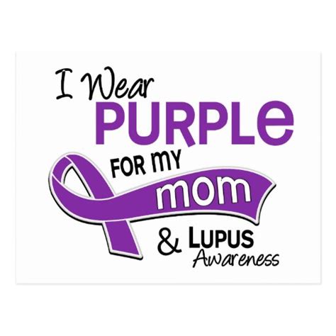 I Wear Purple For My Mom 42 Lupus Postcard Zazzle