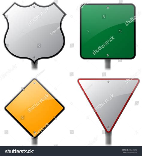 Blank Road Signs Stock Vector Royalty Free 145673816