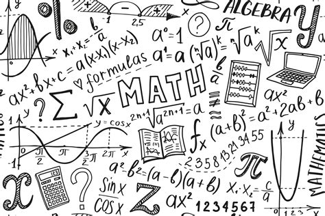 Maths Symbols Icon Set Algebra Or Mathematics Subject Doodle Design