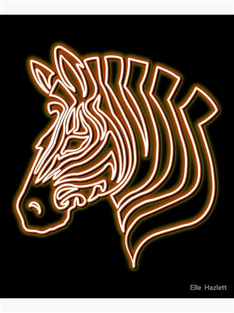 Orange Neon Zebra Mounted Print For Sale By Ellehazlett Redbubble