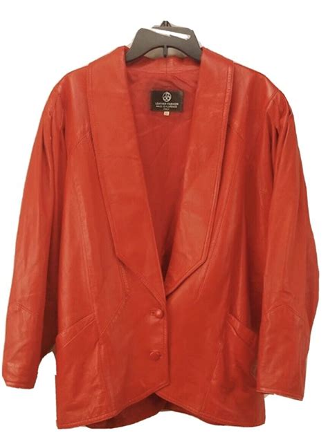 Stunning 80s Oversized Red Leather Jacket Coat Gem