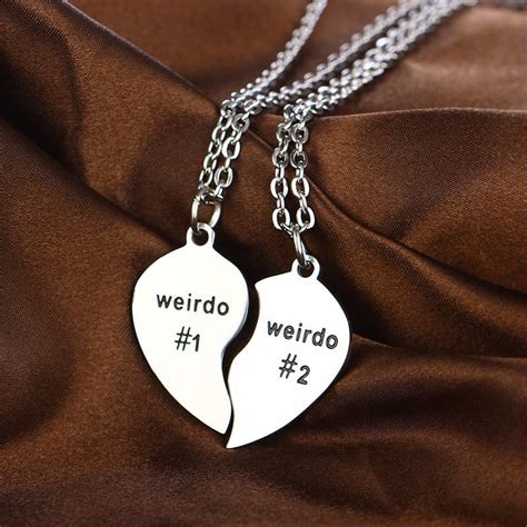 Friendship T Necklace For 2 Best Friends Matching Weirdo