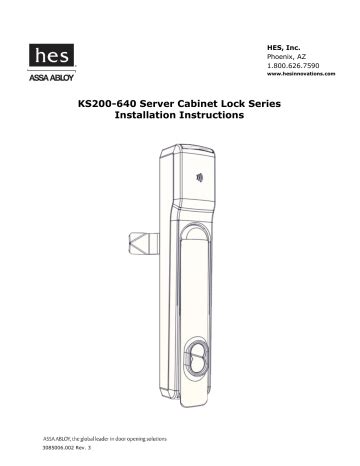 Assa Abloy Esh Hes Ks Cabinet Lock Installation Instruction Manualzz