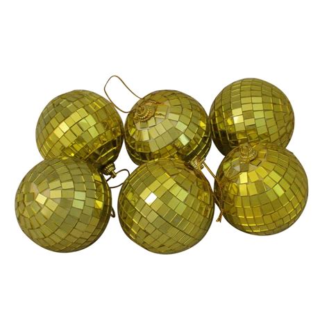 6ct Gold Mirrored Glass Disco Ball Christmas Ornaments 275 70mm